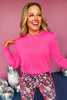  SSYS Hot Pink Long Sleeve Ruffle Hem Active Top, must have top, must have athleisure, elevated style, elevated athleisure, mom style, active style, active wear, fall athleisure, fall style, comfortable style, elevated comfort, shop style your senses by mallory fitzsimmons