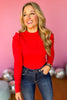 Red Ruched Shoulder Ribbed Knit Top, must have top, must have style, must have fall, fall collection, fall fashion, elevated style, elevated top, mom style, fall style, affordable fashion, shop style your senses by mallory fitzsimmons