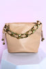 Beige Chainlink Handle Purse