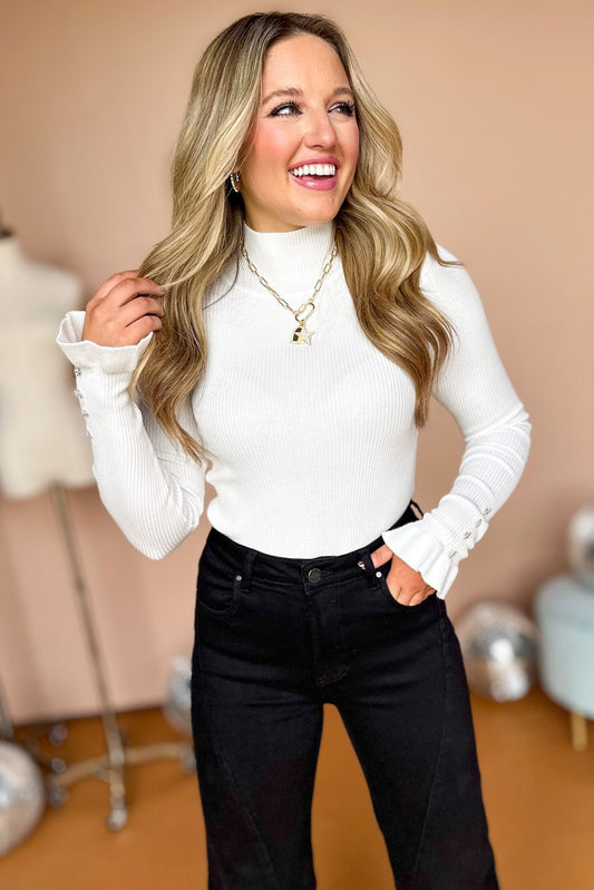 White Mock Neck Long Sleeve Top, must have top, must have style, fall style, fall fashion, elevated style, elevated dress, mom style, fall collection, fall top, shop style your senses by mallory fitzsimmons