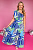 Blue Multi Abstract Print One Shoulder Ruffle Detail Midi Dress, must have dress, must have style, weekend style, brunch style, spring fashion, elevated style, elevated style, mom style, shop style your senses by mallory fitzsimmons, ssys by mallory fitzsimmons