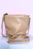 Beige Chainlink Handle Purse