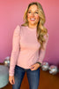 Pink Ruched Shoulder Ribbed Knit Top, must have top, must have style, must have fall, fall collection, fall fashion, elevated style, elevated top, mom style, fall style, affordable fashion, shop style your senses by mallory fitzsimmons