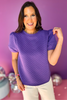 SSYS The Riley Top In Textured Purple, ssys the label, elevated top, spring top, spring fashion, textured top, everyday top, must have top, mom style, elevated style, shop style your senses by mallory fitzsimmons, ssys by mallory fitzsimmons