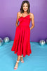 Red Front Bow Detail Tiered Midi Dress, bow dress, red dress, must have dress, must have style, weekend style, brunch style, spring fashion, elevated style, elevated style, mom style, shop style your senses by mallory fitzsimmons, ssys by mallory fitzsimmons