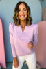 SSYS The Long Sleeve Ellie Top In Lilac,  ssys the label, purple top, long sleeve top, must have top, elevated top, spring style, spring top, mom style, church style, brunch style, shop style your senses by mallory fitzsimmons