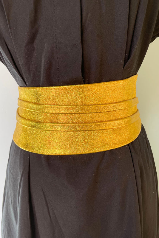 Gold Metallic Waist String Belt