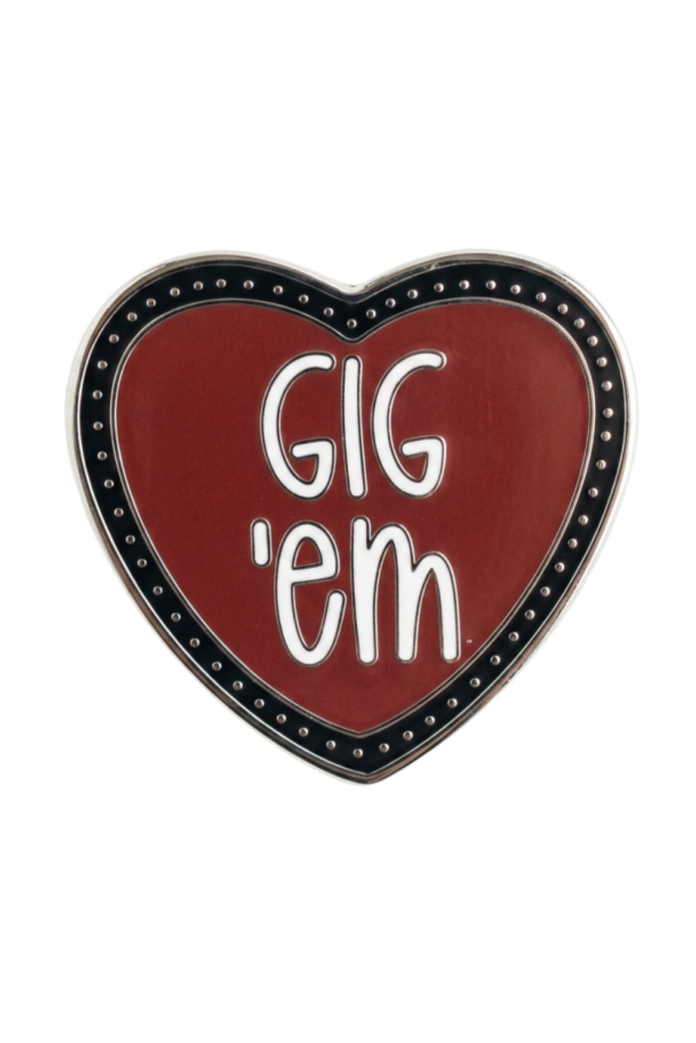 Gig 'Em Heart Game Day Button