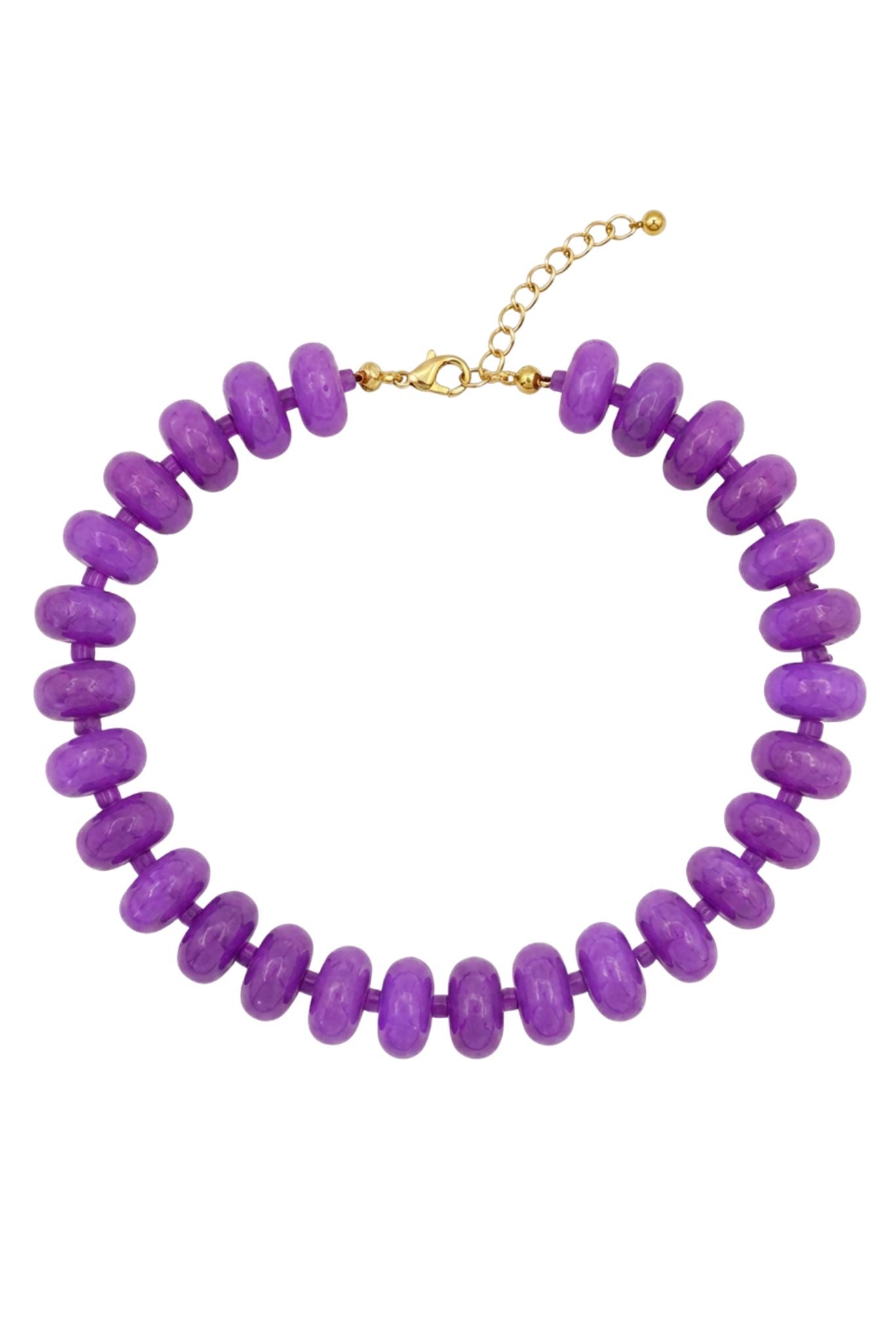 Purple Beaded Statement Necklace