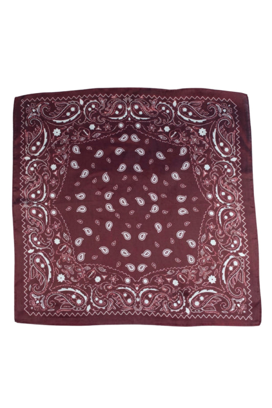 Maroon Paisley Print Bandana Scarf