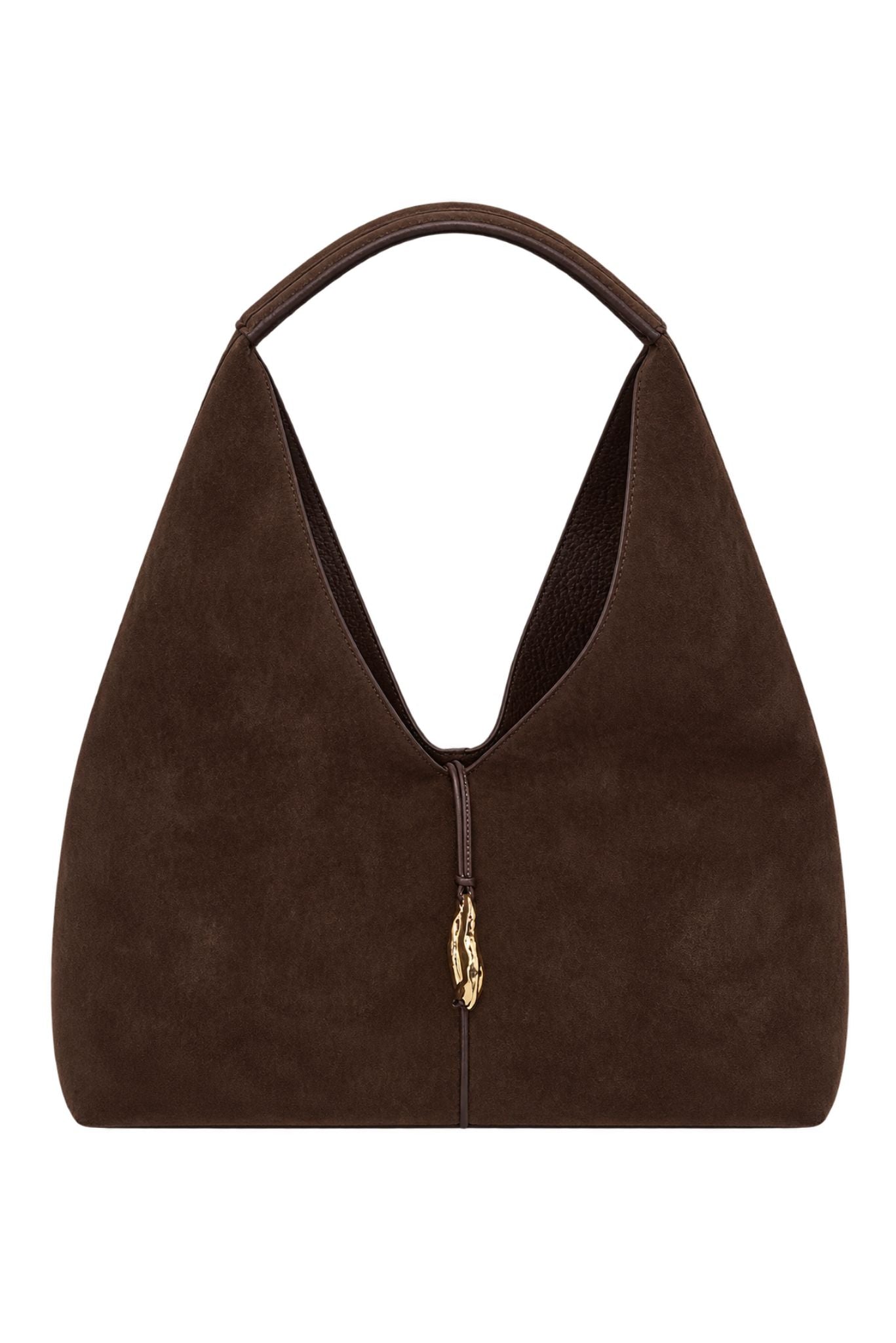 Chocolate Suede Shoulder Bag