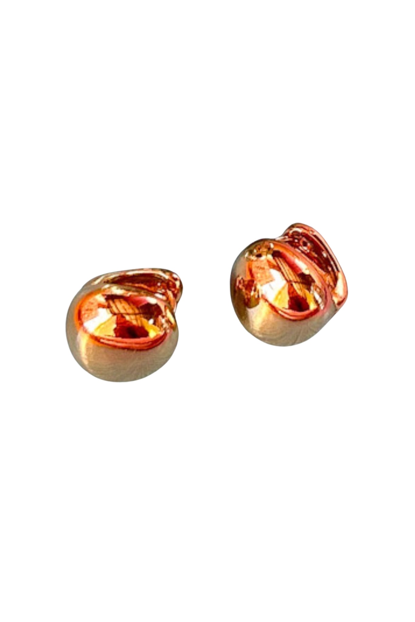 Gold Metal Huggie Earrings