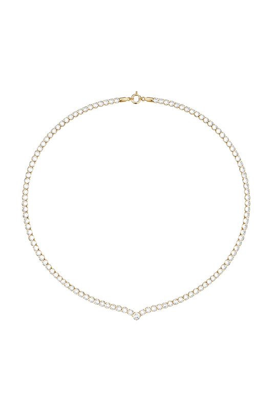 Crystal V Tennis Necklace