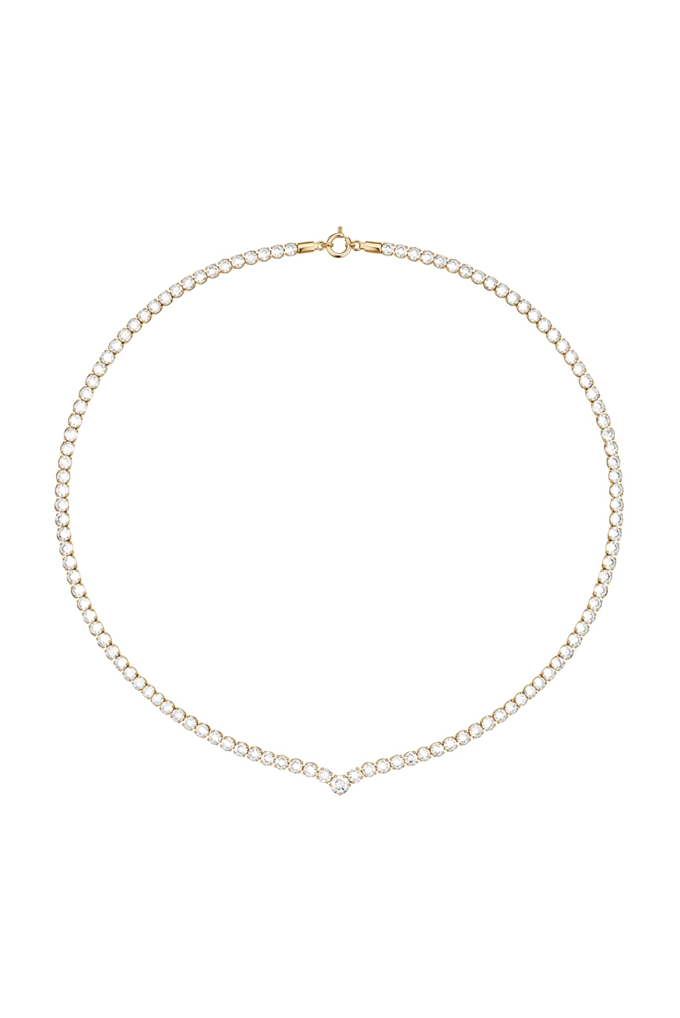 Crystal V Tennis Necklace
