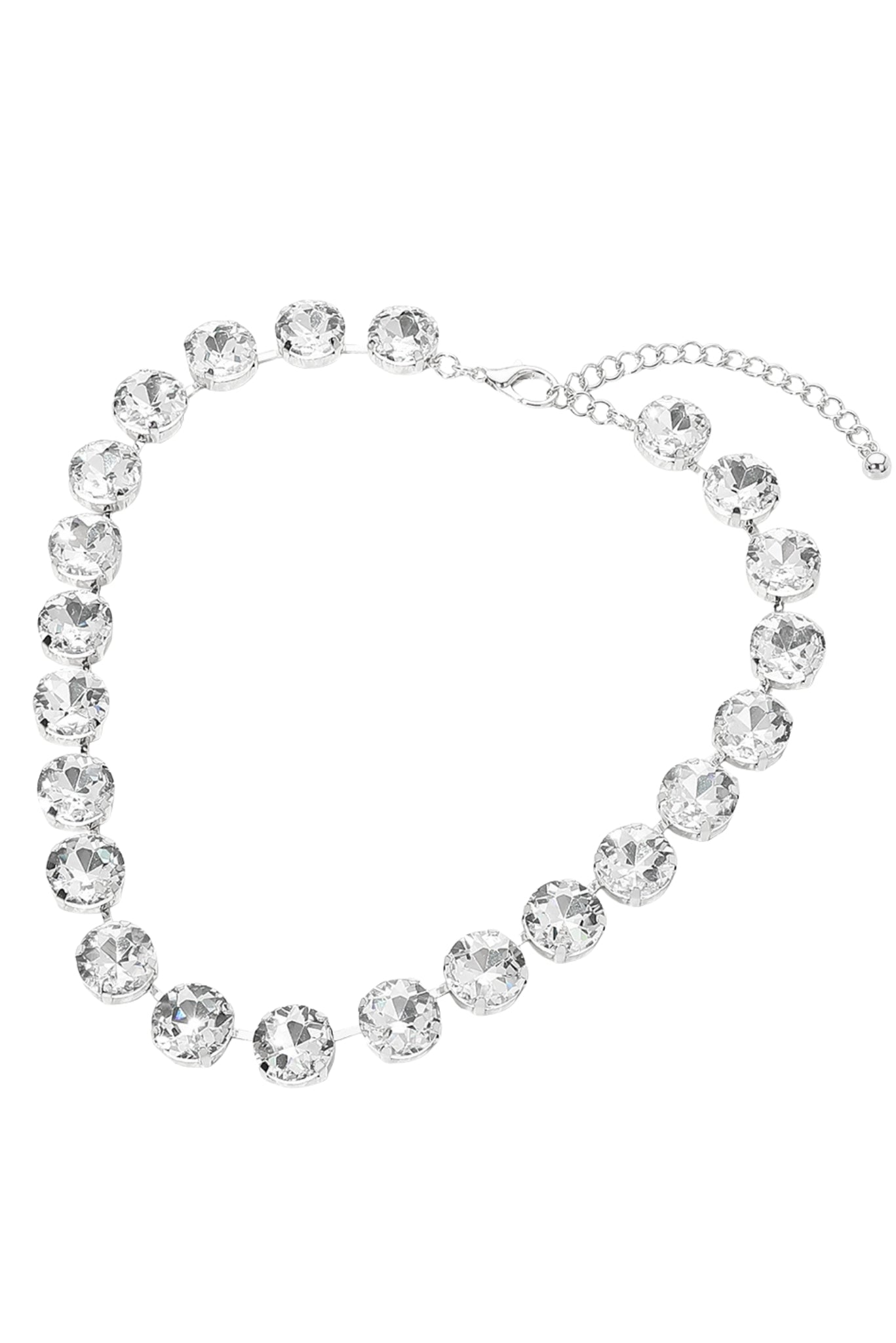 Crystal Round Stone Statement Necklace