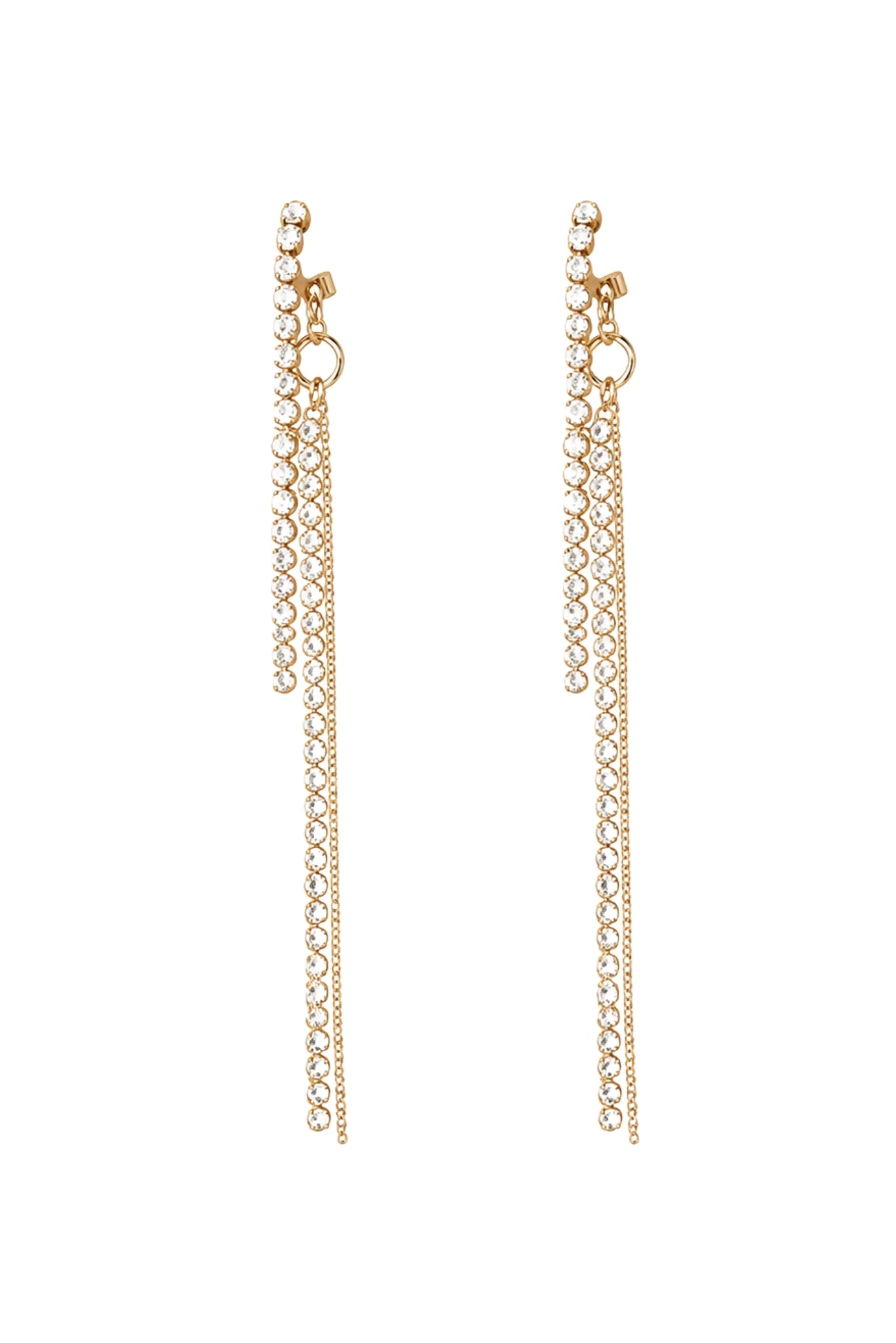 Rhinestone Fringe Drop Earrings