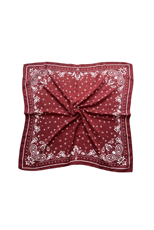 Dark Red Star Bandana Scarf