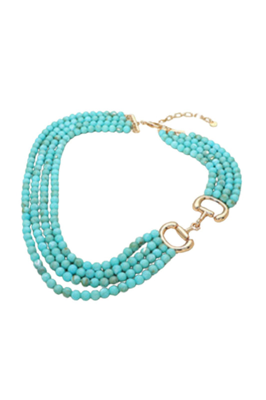Turquoise Multi Strand Beaded Necklace