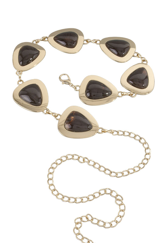 Gold Chain and Tortoise Stone Concho Belt