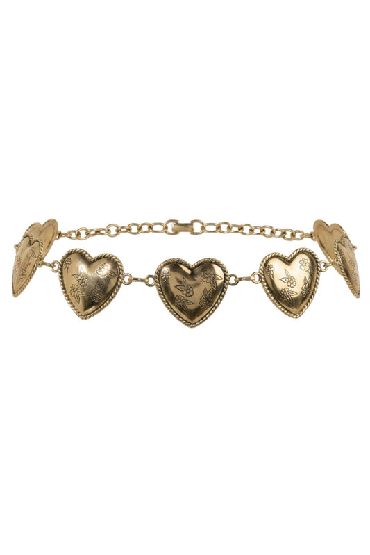 Gold Heart Chain Belt
