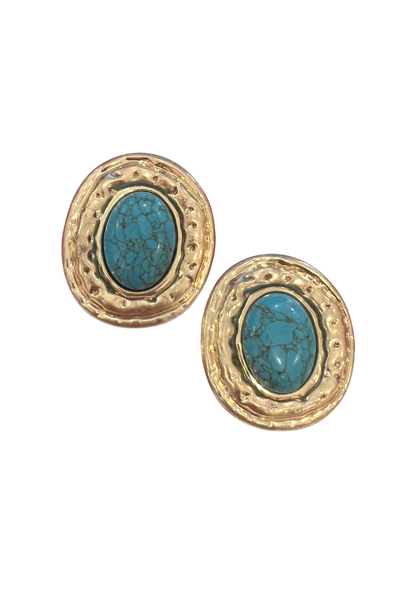 Turquoise Stone Statement Earrings