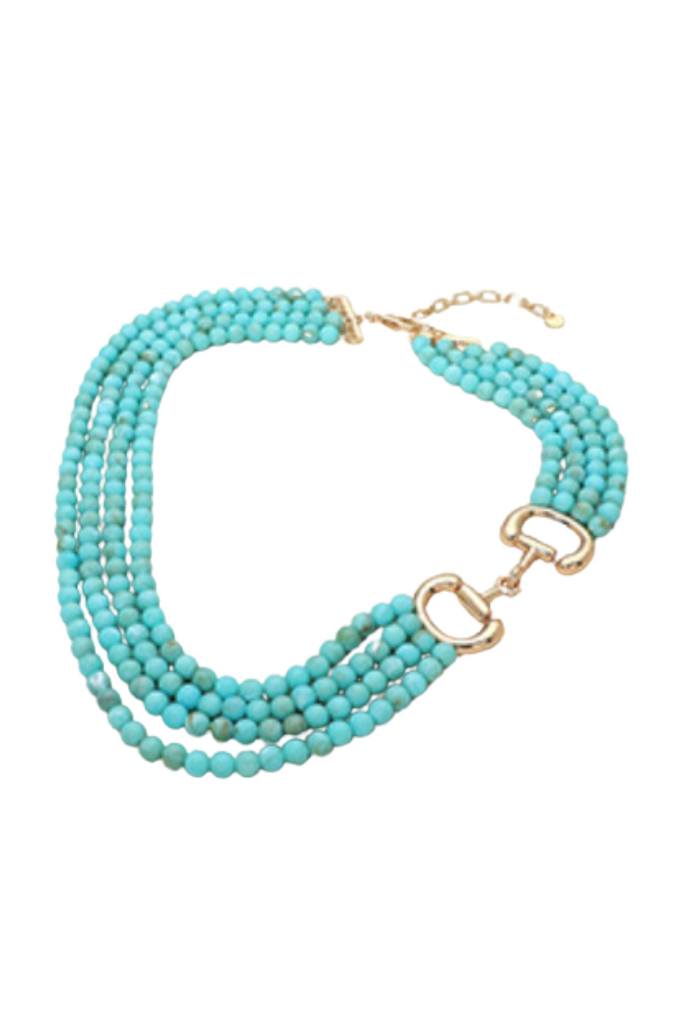 Turquoise Multi Strand Beaded Necklace