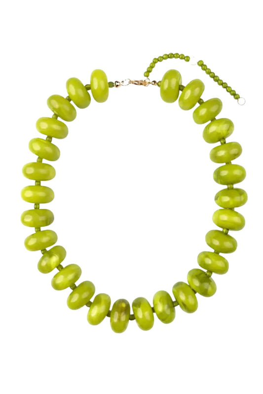 Chartreuse Chunky Beaded Necklace