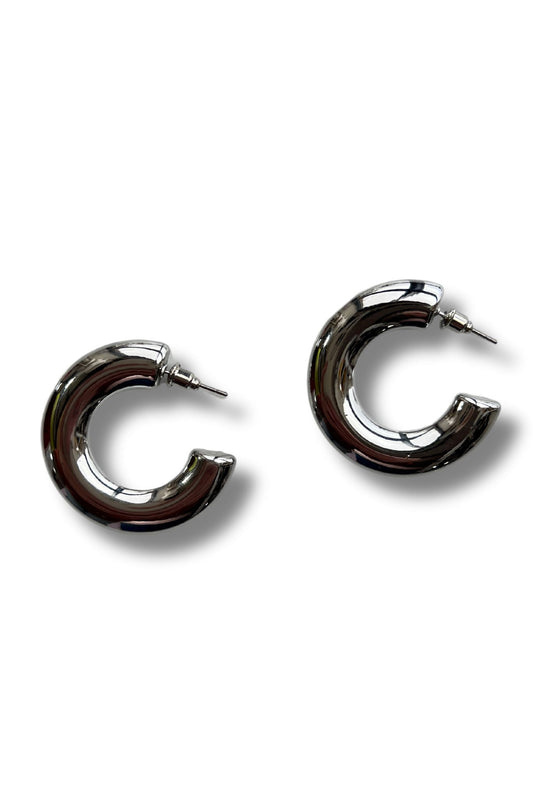 Silver Chunky Hoop Earrings