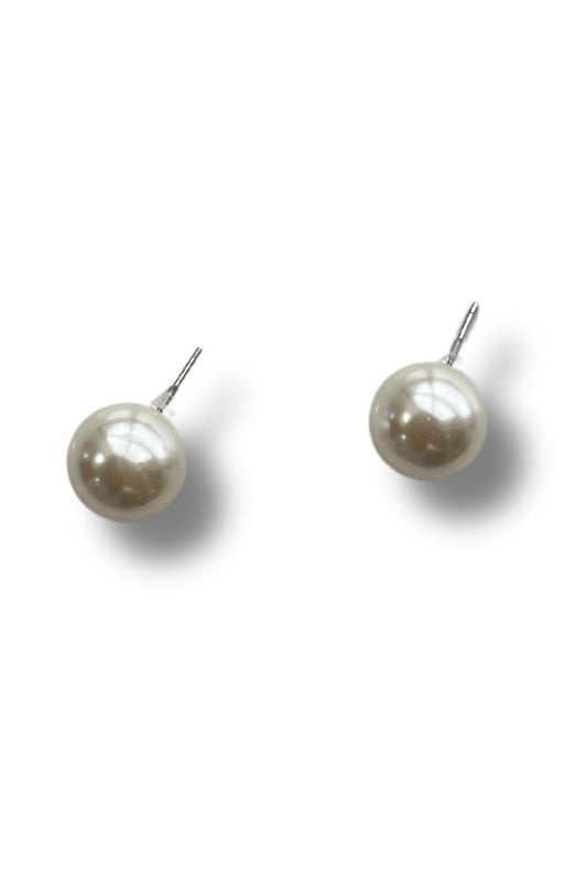 White Pearl Ball Stud Earrings *FINAL SALE*