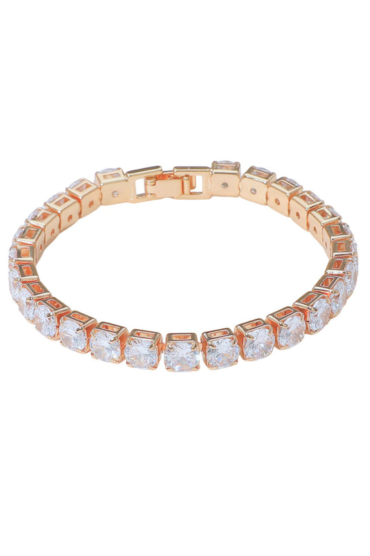 Gold Stone Tennis Chain Bracelet