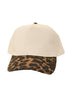 Beige Animal Print Brim Hat