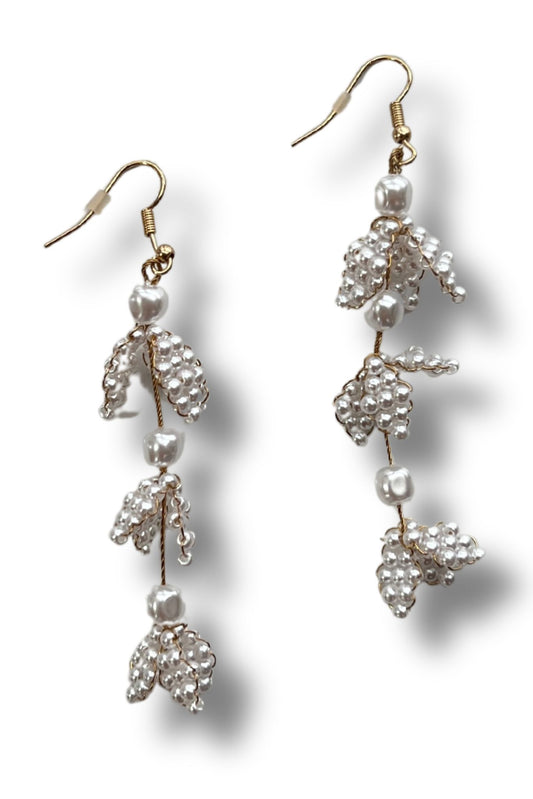 Pearl Bead Dangle Earrings