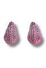 Pink Textured Teardrop Dome Earrings