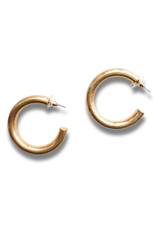 Gold Basic Open Hoop Earrings