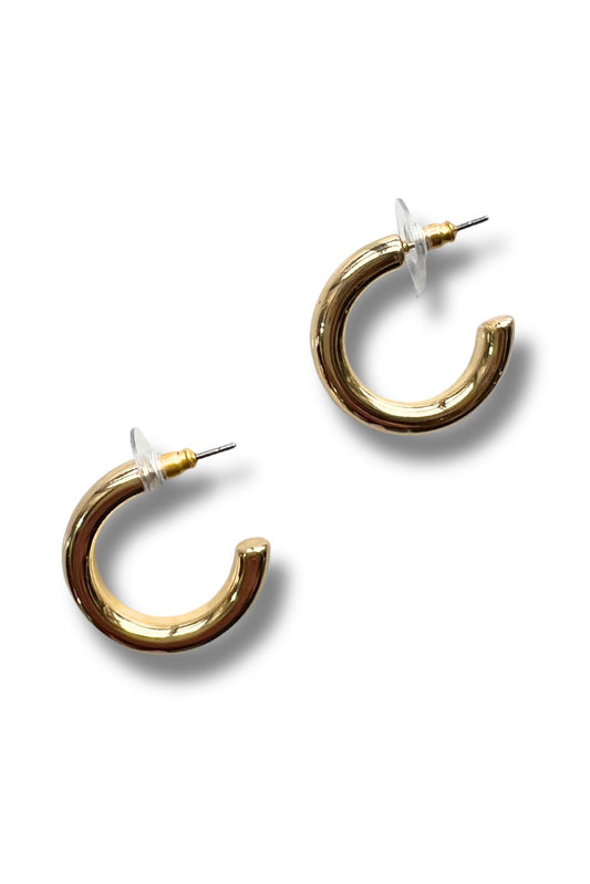 Gold Metal Hoop Earrings