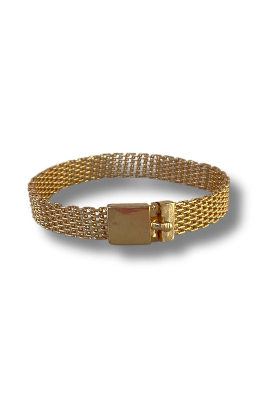 Gold Textured Link Bracelet