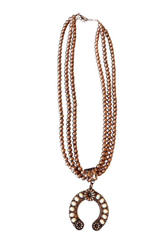 Bronze Squash Blossom Necklace