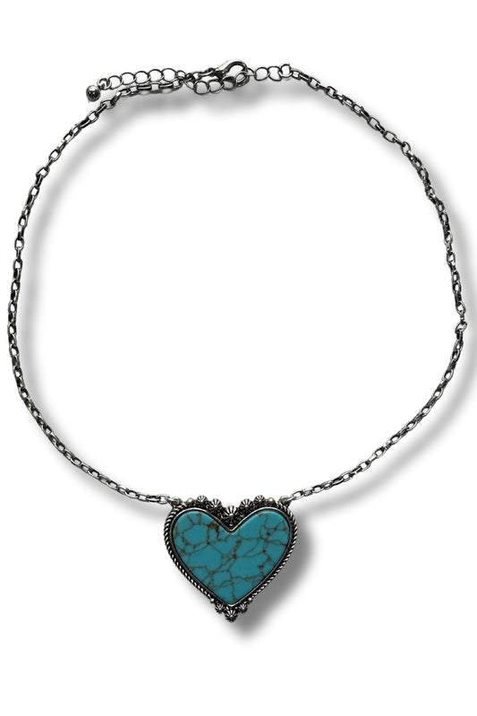 Turquoise Heart Pendant Necklace