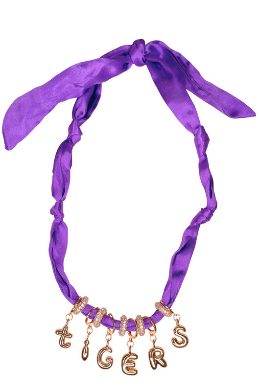 Purple Tigers Gameday Scarf Necklace