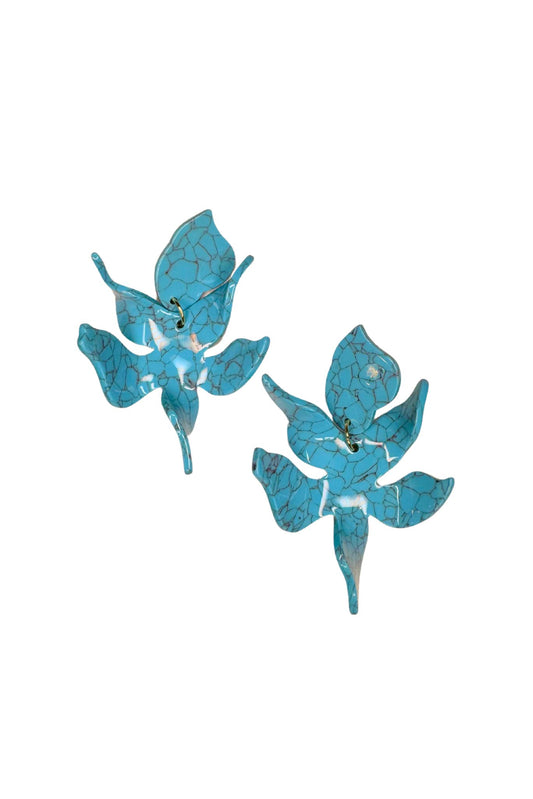 Turquoise Flora Acrylic Earrings
