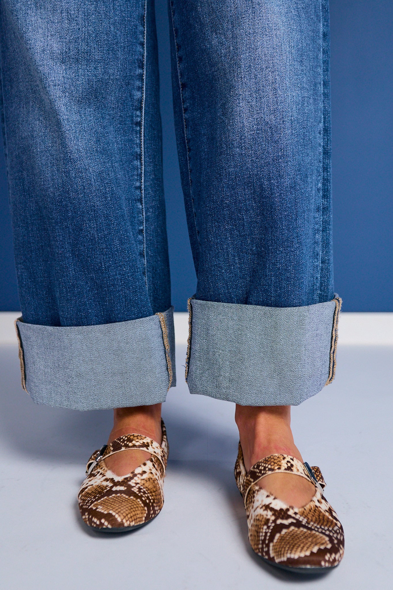 Lovervet By Vervet High Rise Cuffed Wide Leg Jeans