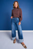 Lovervet By Vervet High Rise Cuffed Wide Leg Jeans