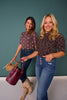 SSYS Verena Short Sleeve Spotted Animal Print Sweater In Brown