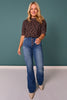 Mica High Rise Button Up Flare Jeans
