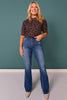 Mica High Rise Button Up Flare Jeans
