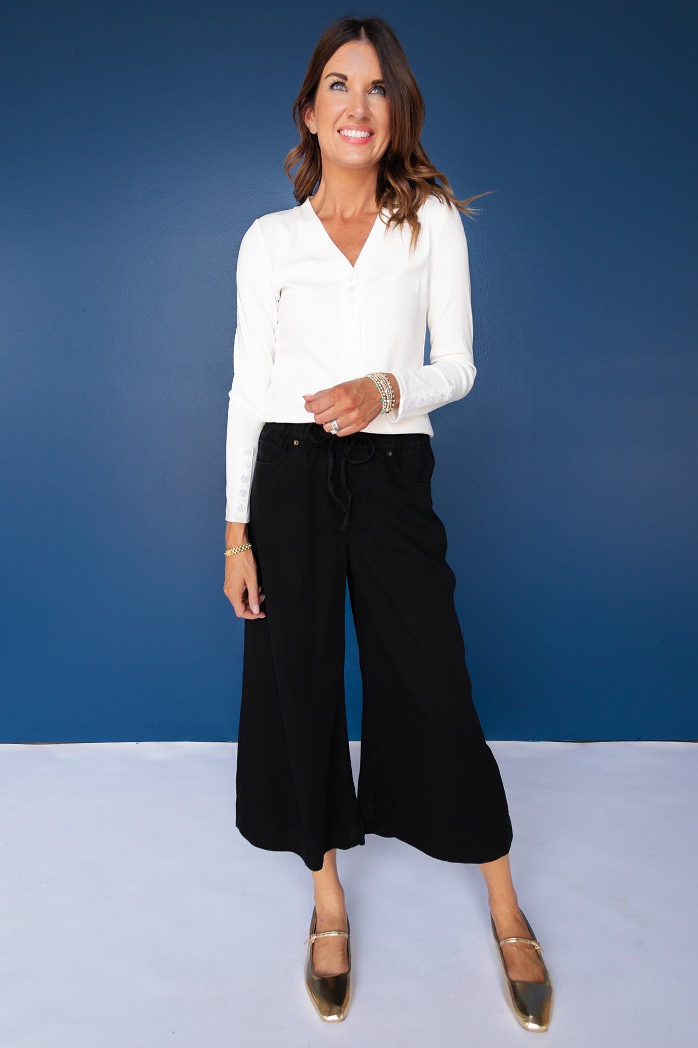 Mica Black High Rise Wide Leg Jogger Jeans