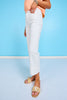 Mica White High Rise Wide Leg Cuffed Crop Jeans