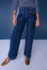 Mica High Rise Front Pocket Seam Detail Wide Leg Jeans