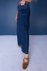 Mica High Rise Front Pocket Seam Detail Wide Leg Jeans