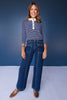Mica High Rise Front Pocket Seam Detail Wide Leg Jeans